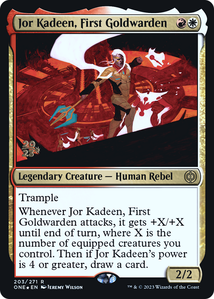 Jor Kadeen, First Goldwarden [Phyrexia: All Will Be One Prerelease Promos] - Evolution TCG