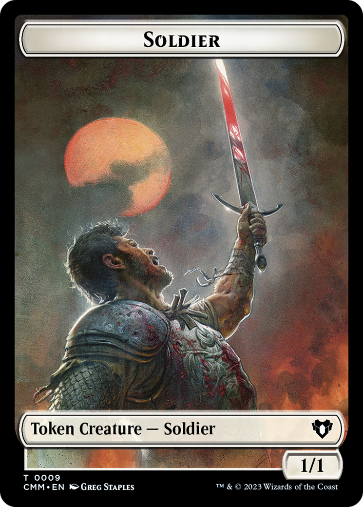 Copy (54) // Human Soldier Double-Sided Token [Commander Masters Tokens] - Evolution TCG