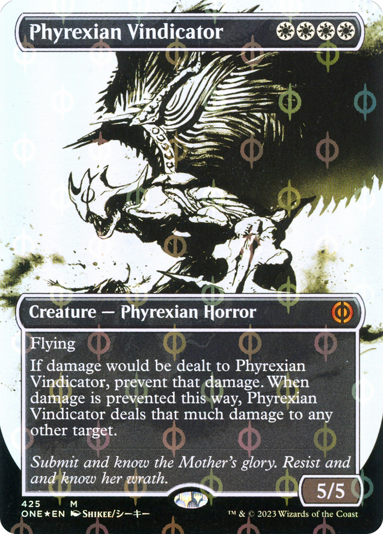 Phyrexian Vindicator (Borderless Ichor Step-and-Compleat Foil) [Phyrexia: All Will Be One] - Evolution TCG