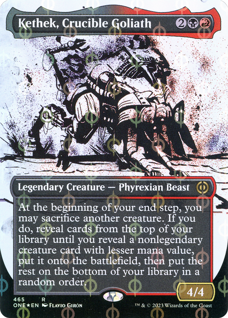 Kethek, Crucible Goliath (Borderless Ichor Step-and-Compleat Foil) [Phyrexia: All Will Be One] - Evolution TCG