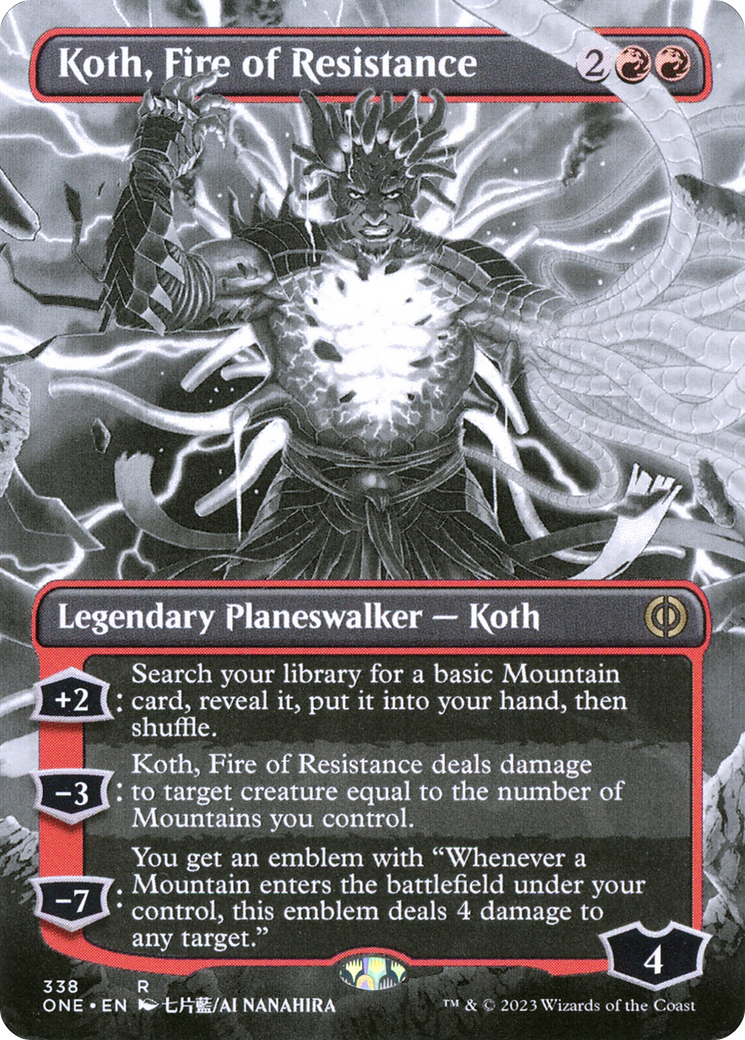 Koth, Fire of Resistance (Borderless Manga) [Phyrexia: All Will Be One] - Evolution TCG