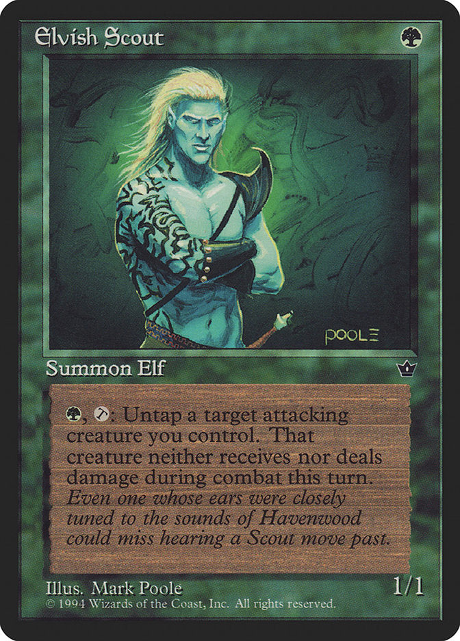 Elvish Scout (Mark Poole) [Fallen Empires] - Evolution TCG