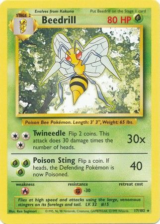 Beedrill (17/102) [Base Set Unlimited] - Evolution TCG