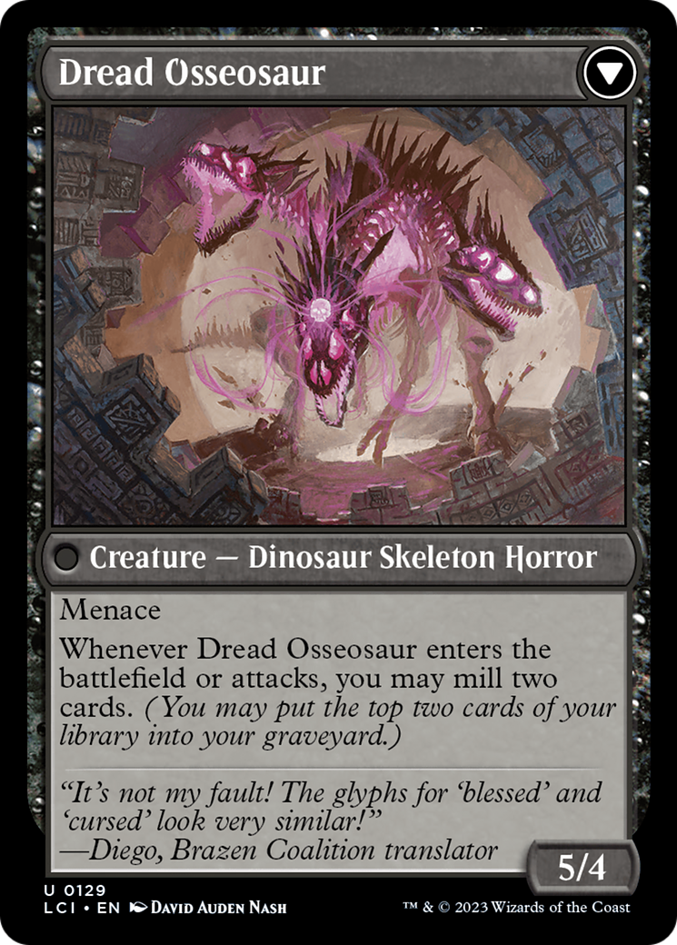 Visage of Dread // Dread Osseosaur [The Lost Caverns of Ixalan] - Evolution TCG