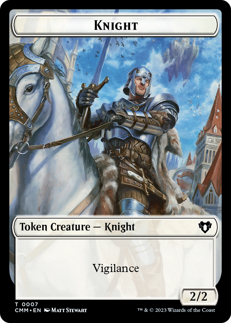 Spirit (0039) // Knight Double-Sided Token [Commander Masters Tokens] - Evolution TCG