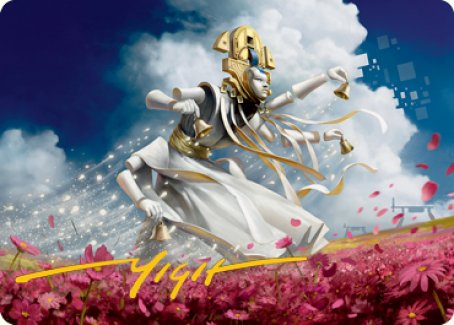 Myojin of Blooming Dawn Art Card (Gold-Stamped Signature) [Kamigawa: Neon Dynasty Art Series] - Evolution TCG