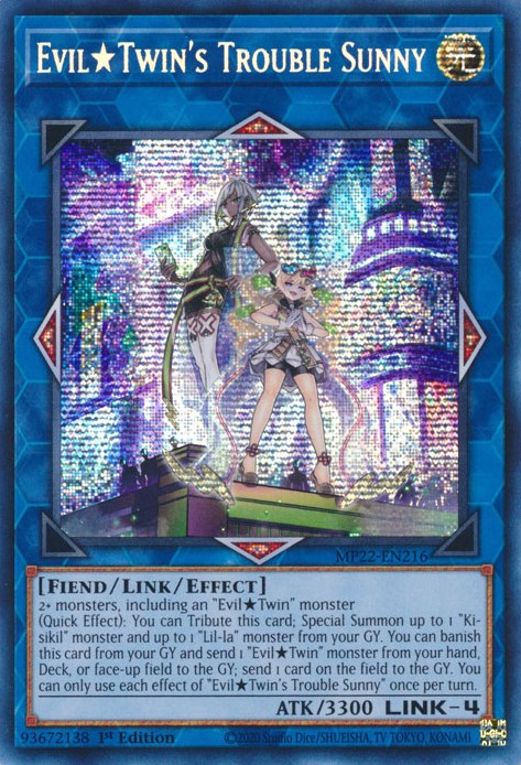 Evil Twin's Trouble Sunny [MP22-EN216] Prismatic Secret Rare - Evolution TCG