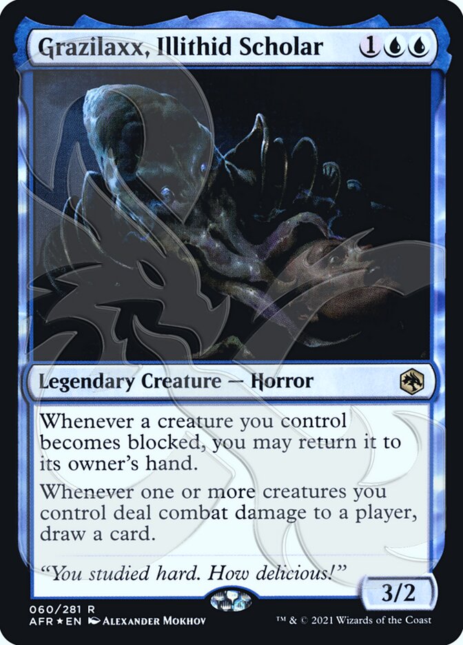 Grazilaxx, Illithid Scholar (Ampersand Promo) [Dungeons & Dragons: Adventures in the Forgotten Realms Promos] - Evolution TCG