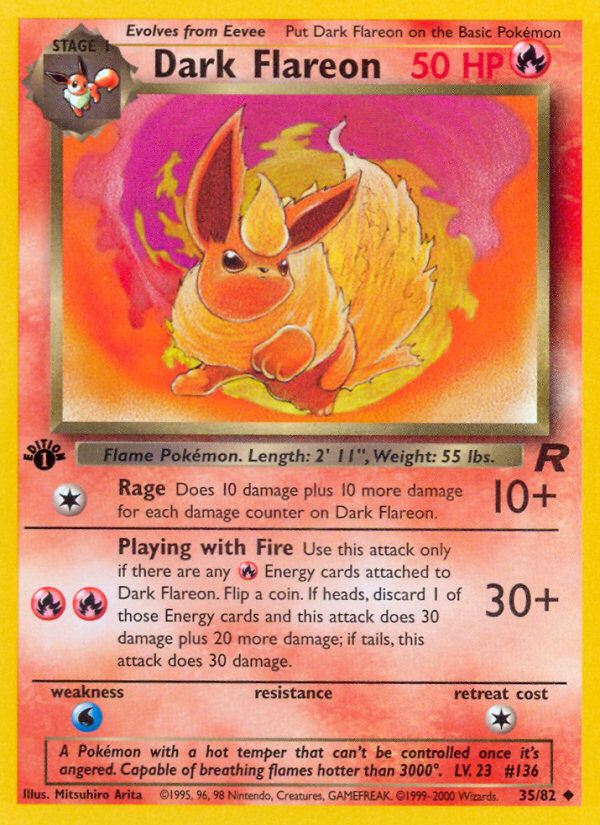 Dark Flareon (35/82) [Team Rocket 1st Edition] - Evolution TCG