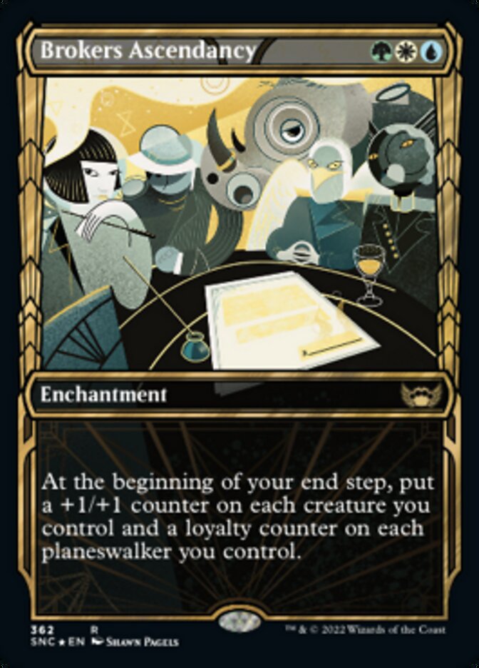 Brokers Ascendancy (Showcase Golden Age Gilded Foil) [Streets of New Capenna] - Evolution TCG