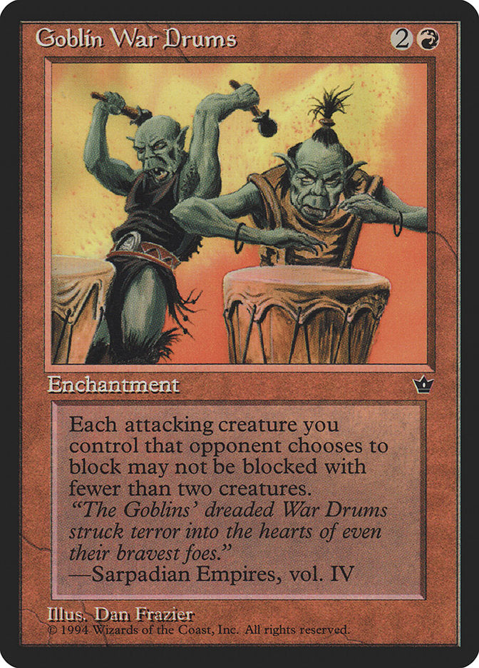 Goblin War Drums (Dan Frazier) [Fallen Empires] - Evolution TCG