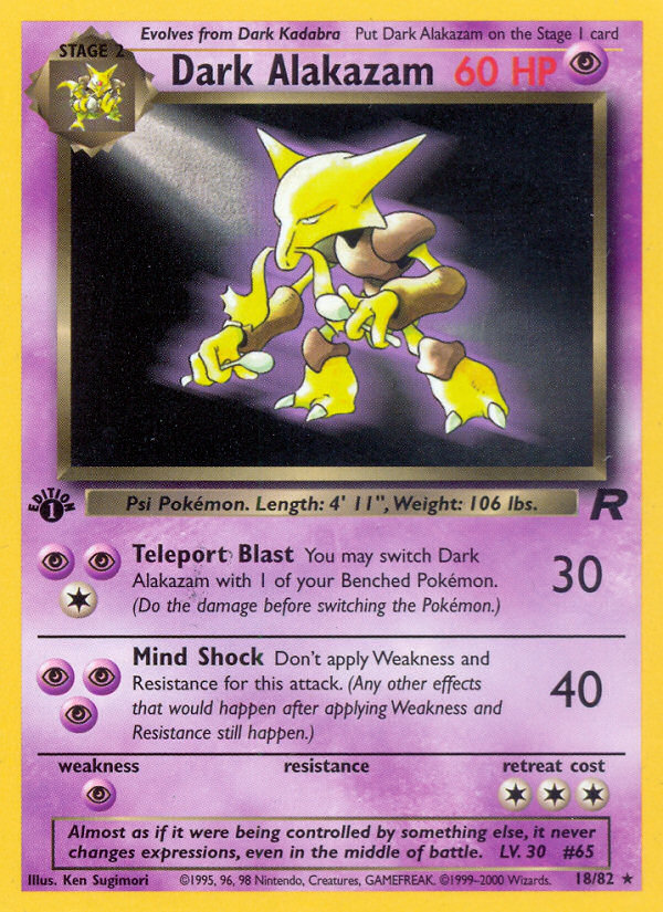Dark Alakazam (18/82) [Team Rocket 1st Edition] - Evolution TCG