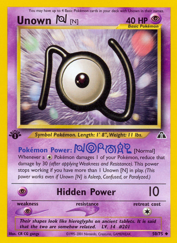 Unown [N] (50/75) [Neo Discovery 1st Edition] - Evolution TCG