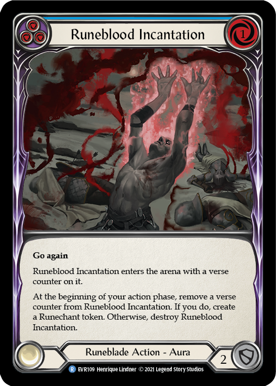 Runeblood Incantation (Blue) [EVR109] (Everfest)  1st Edition Rainbow Foil - Evolution TCG