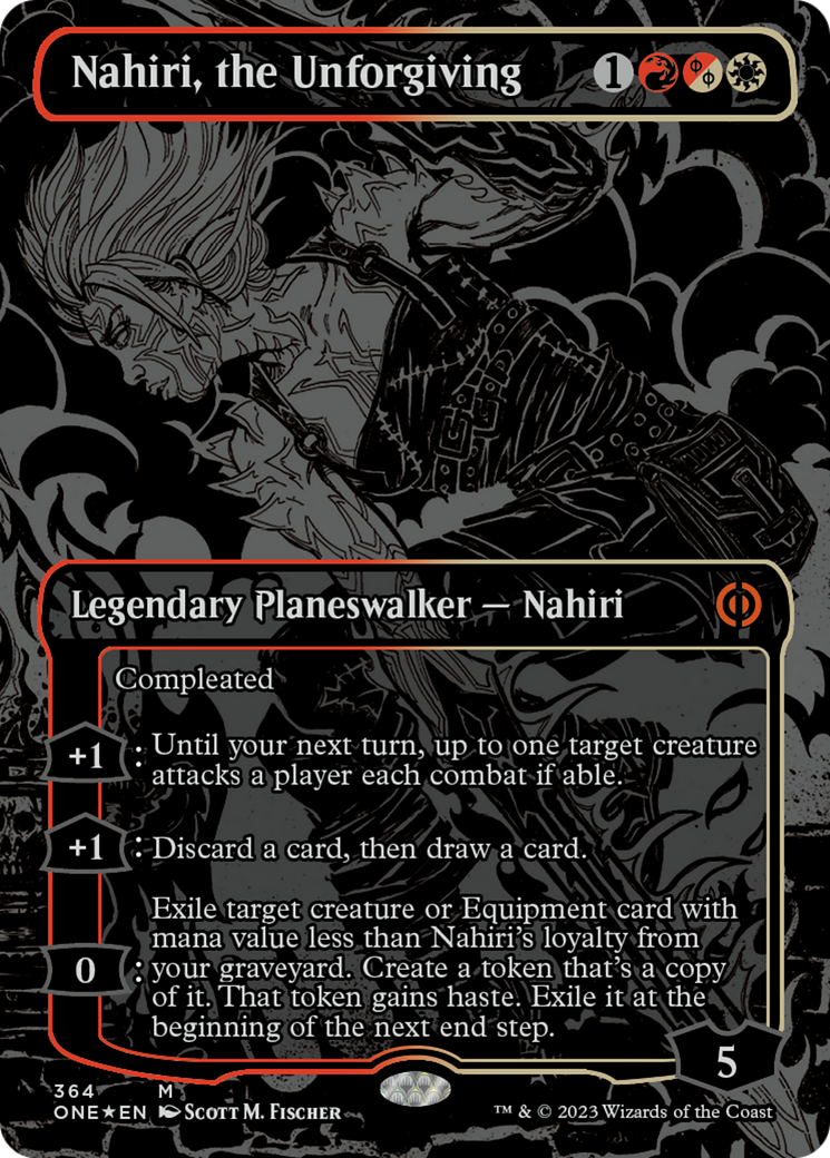 Nahiri, the Unforgiving (Oil Slick Raised Foil) [Phyrexia: All Will Be One] - Evolution TCG