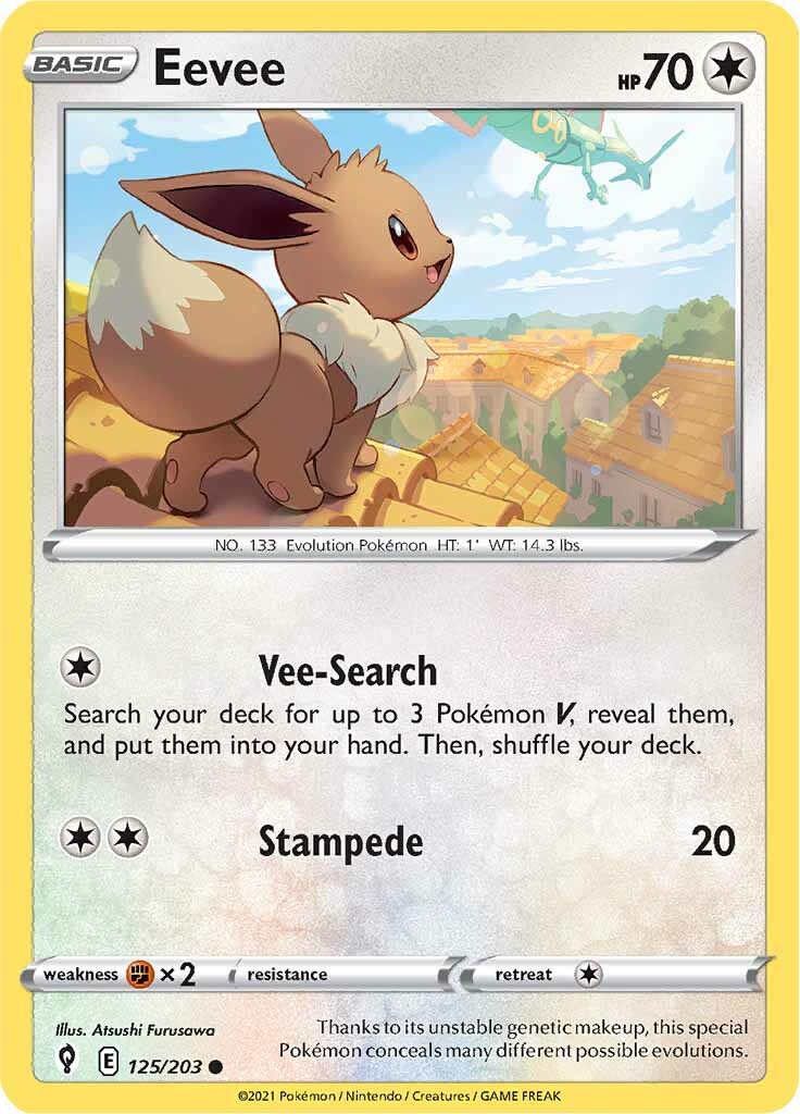 Eevee - Pokemon - 4 Card Lot - Hidden Fates Vivid Voltage Evolving Skies -  125/203-49/68