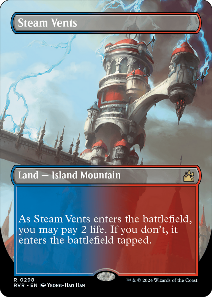 Steam Vents (Borderless) [Ravnica Remastered] - Evolution TCG