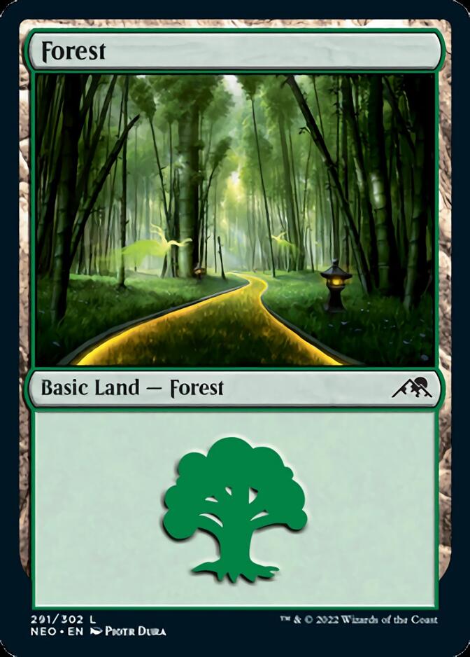 Forest (291) [Kamigawa: Neon Dynasty] - Evolution TCG