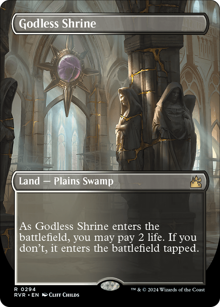 Godless Shrine (Borderless) [Ravnica Remastered] - Evolution TCG