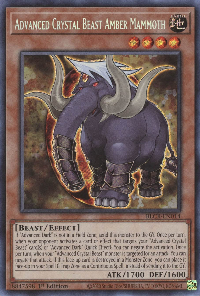 Advanced Crystal Beast Amber Mammoth [BLCR-EN014] Secret Rare - Evolution TCG