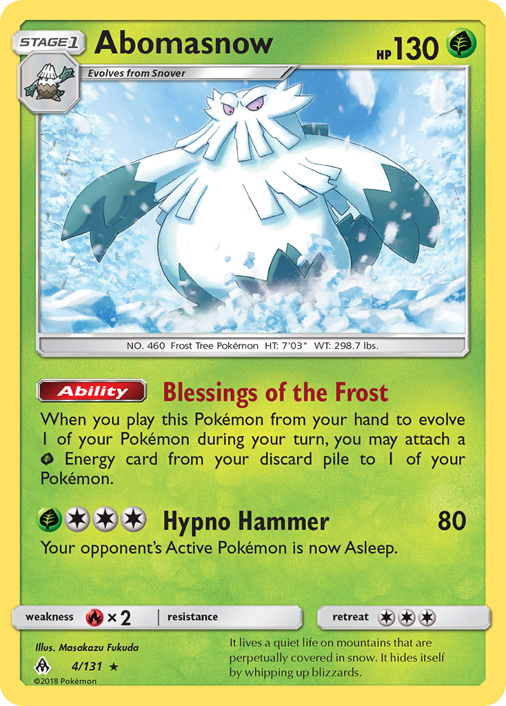 Abomasnow (4/131) [Sun & Moon: Forbidden Light] - Evolution TCG