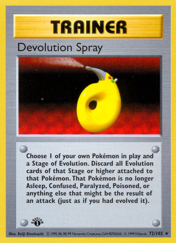 Devolution Spray (72/102) (Shadowless) [Base Set 1st Edition] - Evolution TCG