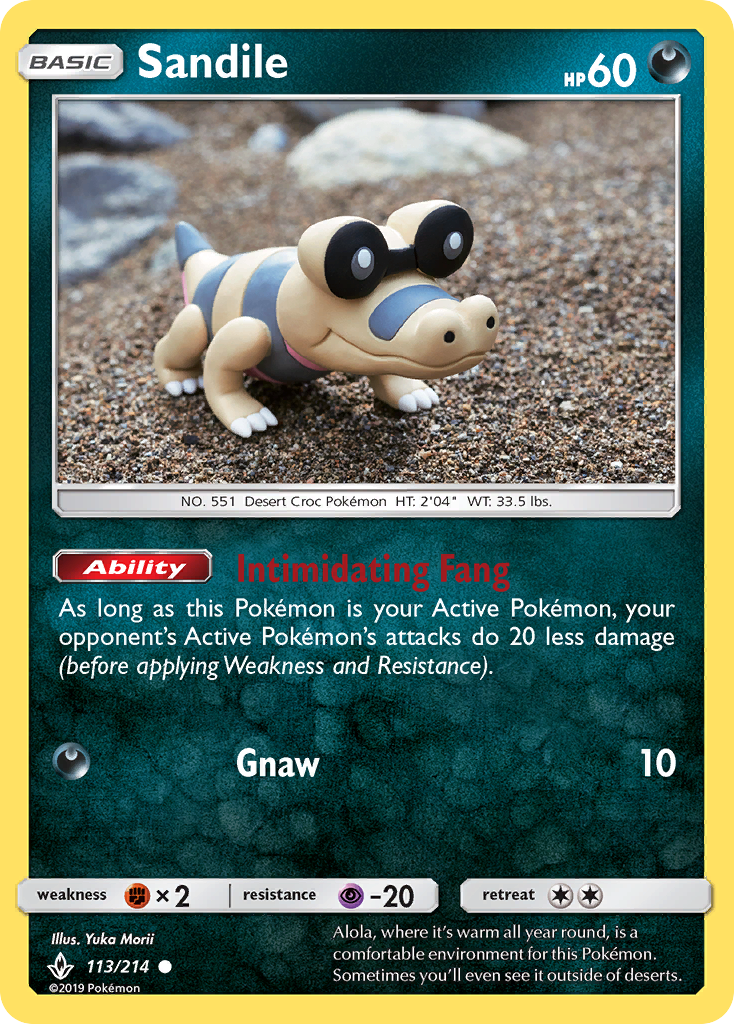 Sandile (113/214) [Sun & Moon: Unbroken Bonds] - Evolution TCG