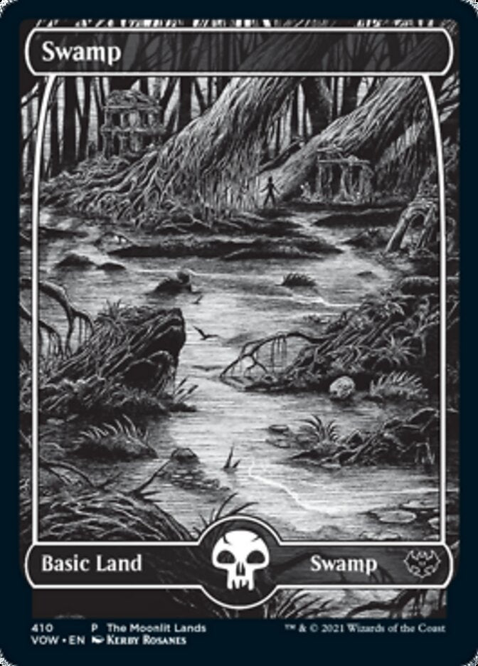 Swamp (The Moonlit Lands) (Foil Etched) [Innistrad: Crimson Vow Promos] - Evolution TCG