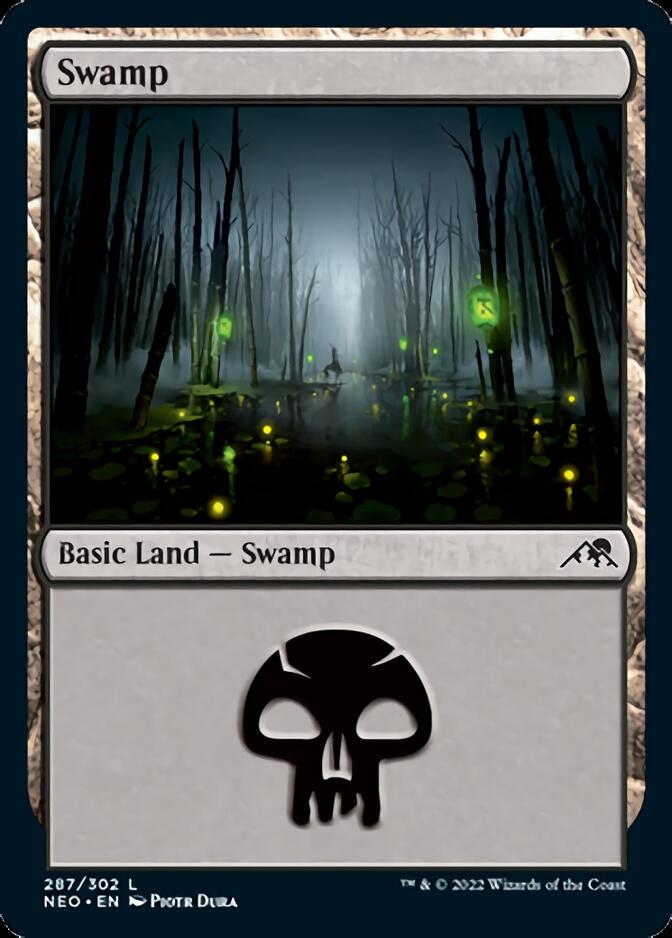 Swamp (287) [Kamigawa: Neon Dynasty] - Evolution TCG
