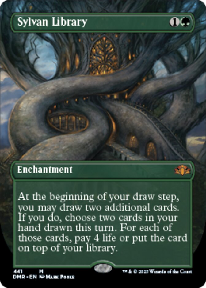 Sylvan Library (Borderless Alternate Art) [Dominaria Remastered] - Evolution TCG