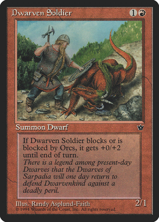 Dwarven Soldier (Randy Asplund-Faith) [Fallen Empires] - Evolution TCG