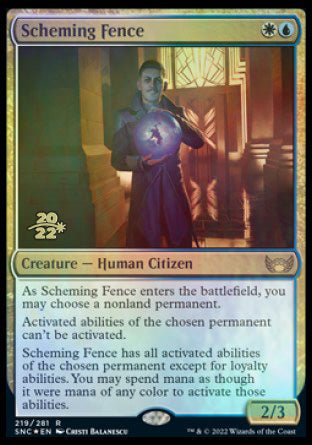 Scheming Fence [Streets of New Capenna Prerelease Promos] - Evolution TCG