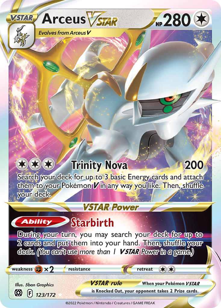 Arceus VSTAR (123/172) (Metal Card) [Sword & Shield: Brilliant Stars] - Evolution TCG
