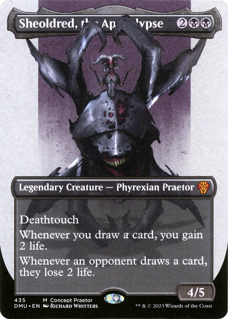 Sheoldred, the Apocalypse (Borderless Concept Praetors) [Phyrexia: All Will Be One] - Evolution TCG