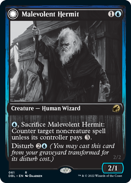 Malevolent Hermit // Benevolent Geist [Innistrad: Double Feature] - Evolution TCG