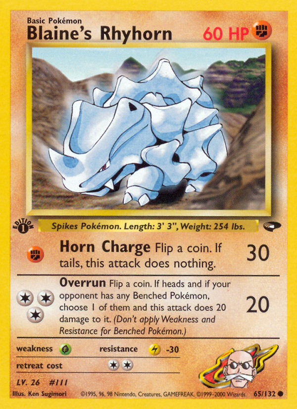 Blaine's Rhyhorn (65/132) [Gym Challenge 1st Edition] - Evolution TCG