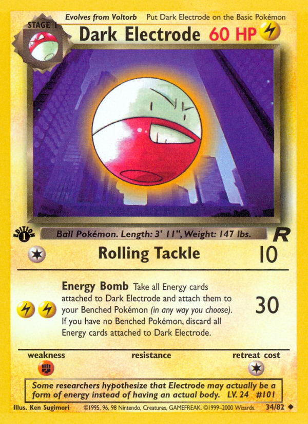 Dark Electrode (34/82) [Team Rocket 1st Edition] - Evolution TCG
