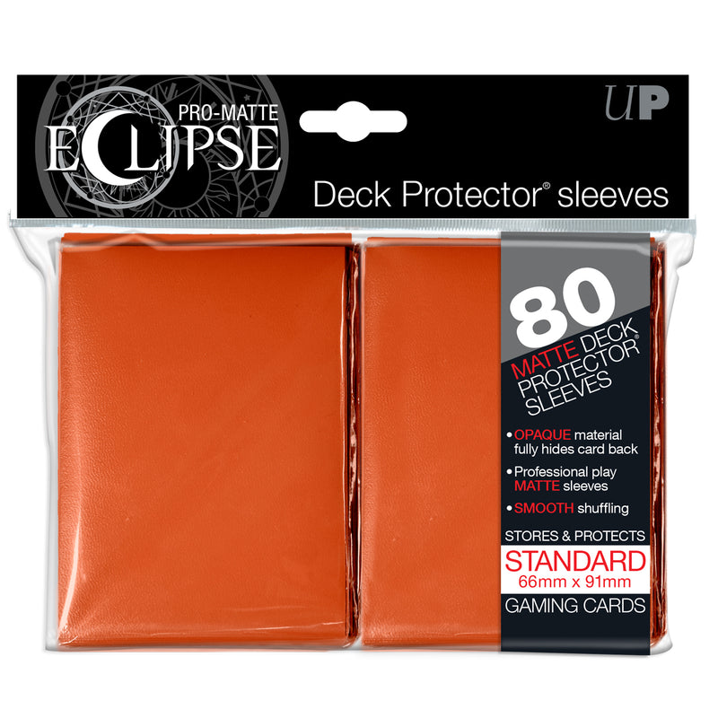 PRO-Matte Eclipse Orange Standard Deck Protector sleeves 80ct - Evolution TCG