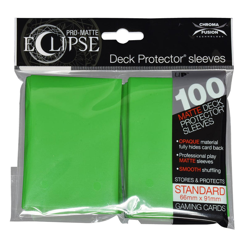 PRO-Matte Eclipse Lime Green Standard Deck Protector sleeve 100ct - Evolution TCG