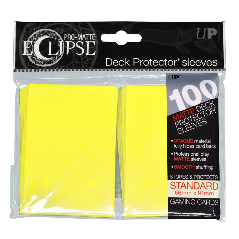 PRO-Matte Eclipse Lemon Yellow Standard Deck Protector sleeve 100ct - Evolution TCG