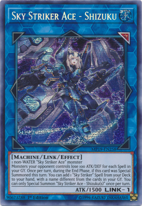 Sky Striker Ace - Shizuku [MP19-EN258] Prismatic Secret Rare - Evolution TCG