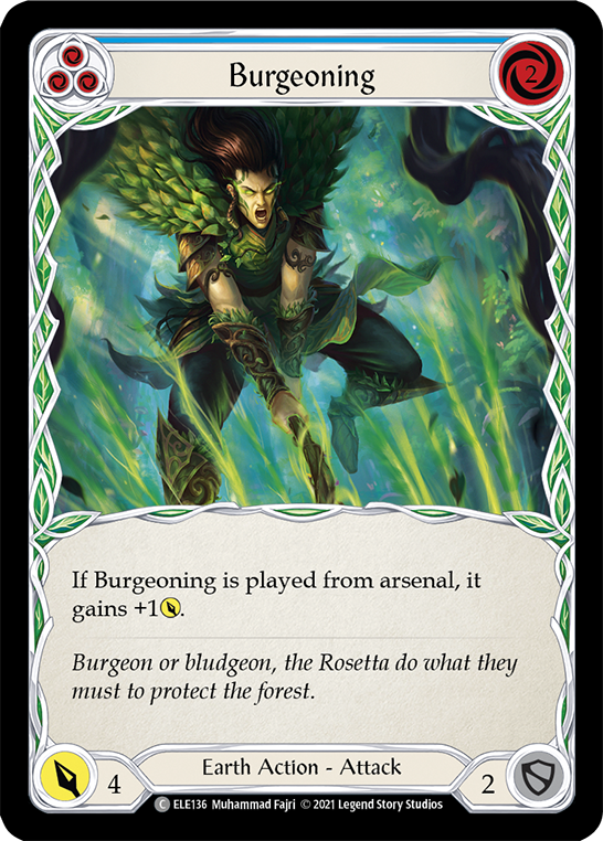 Burgeoning (Blue) [ELE136] (Tales of Aria)  1st Edition Normal - Evolution TCG