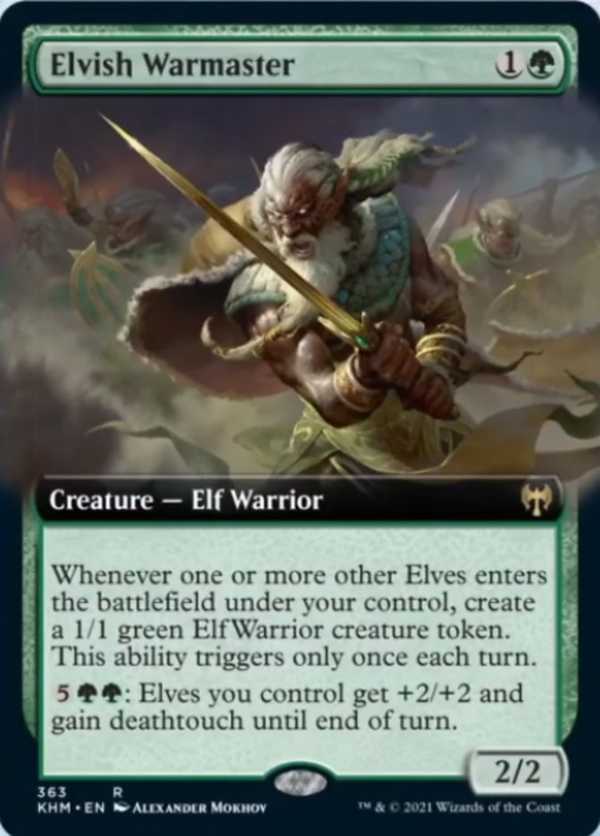 Elvish Warmaster (Extended Art) [Kaldheim] - Evolution TCG