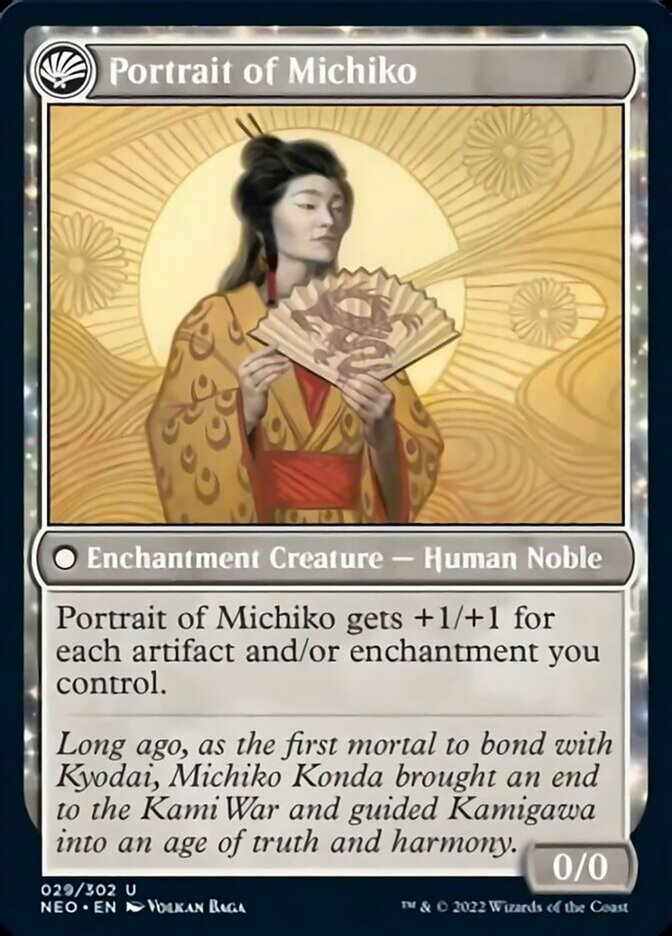 Michiko's Reign of Truth // Portrait of Michiko [Kamigawa: Neon Dynasty] - Evolution TCG