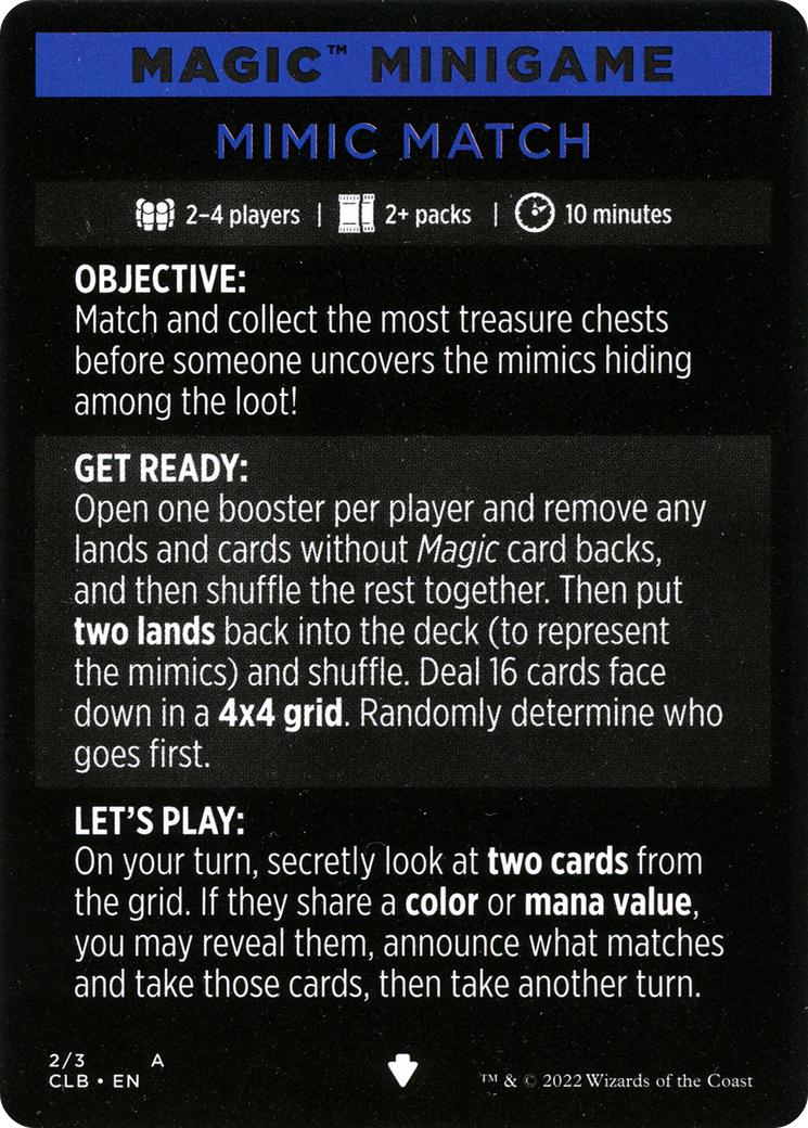 Mimic Match (Magic Minigame) [Commander Legends: Battle for Baldur's Gate Minigame] - Evolution TCG