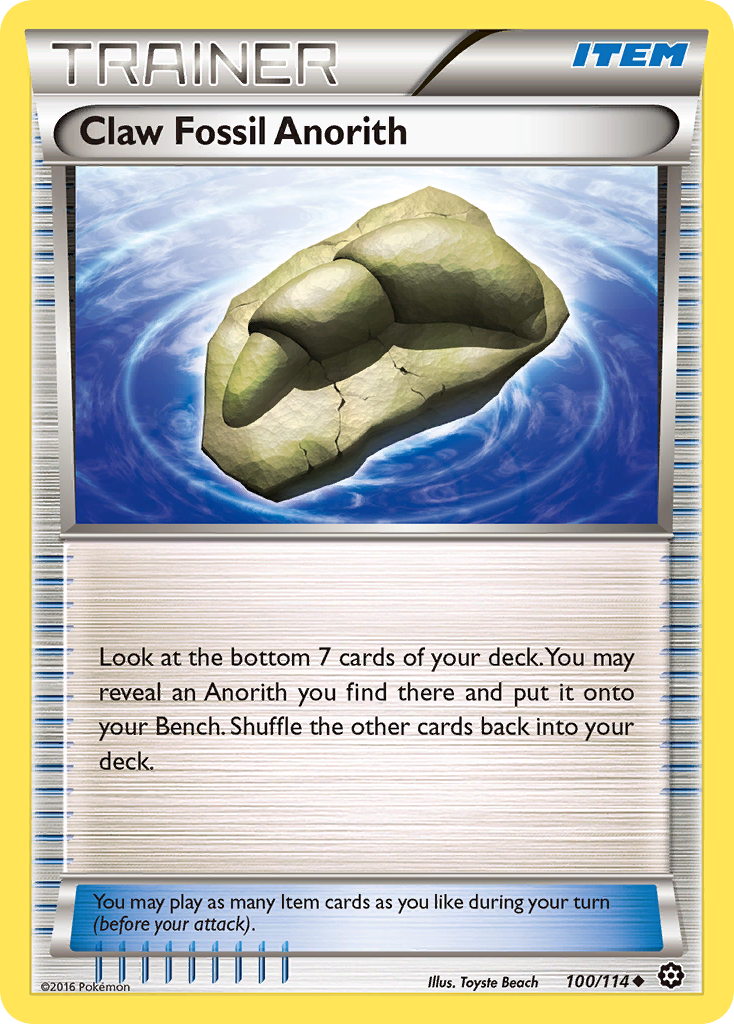 Claw Fossil Anorith (100/114) [XY: Steam Siege] - Evolution TCG