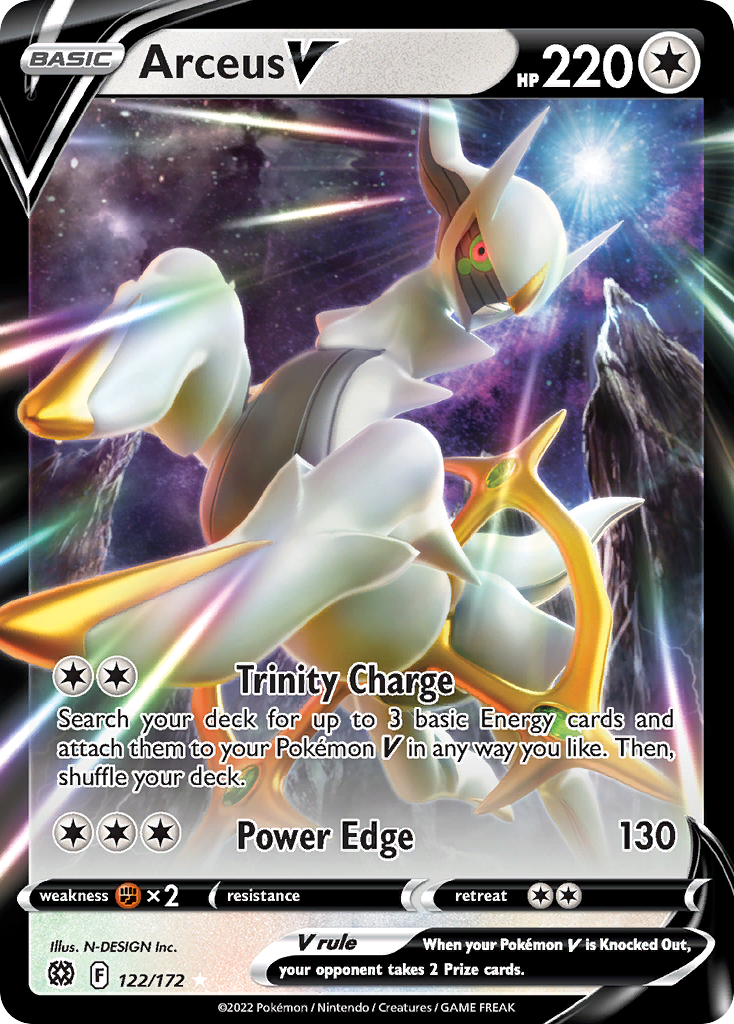 Arceus V (122/172) (Metal Card) [Sword & Shield: Brilliant Stars] - Evolution TCG