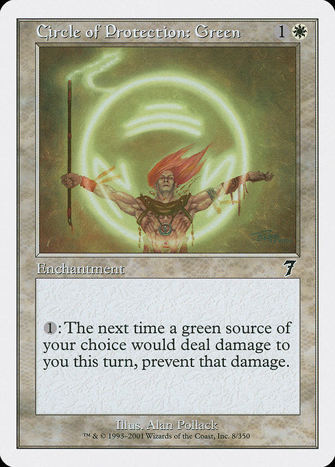 Circle of Protection: Green [Seventh Edition] - Evolution TCG