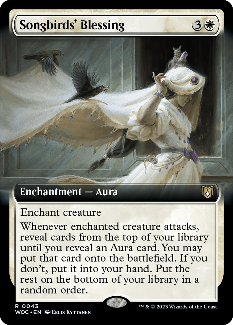 Songbirds' Blessing (Extended Art) [Wilds of Eldraine Commander] - Evolution TCG