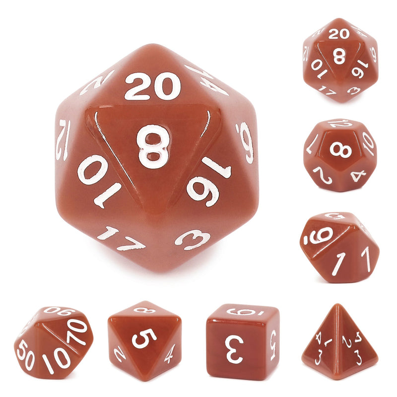 A&H Dice: Brown Opaque - Poly 7 Die Set - Evolution TCG